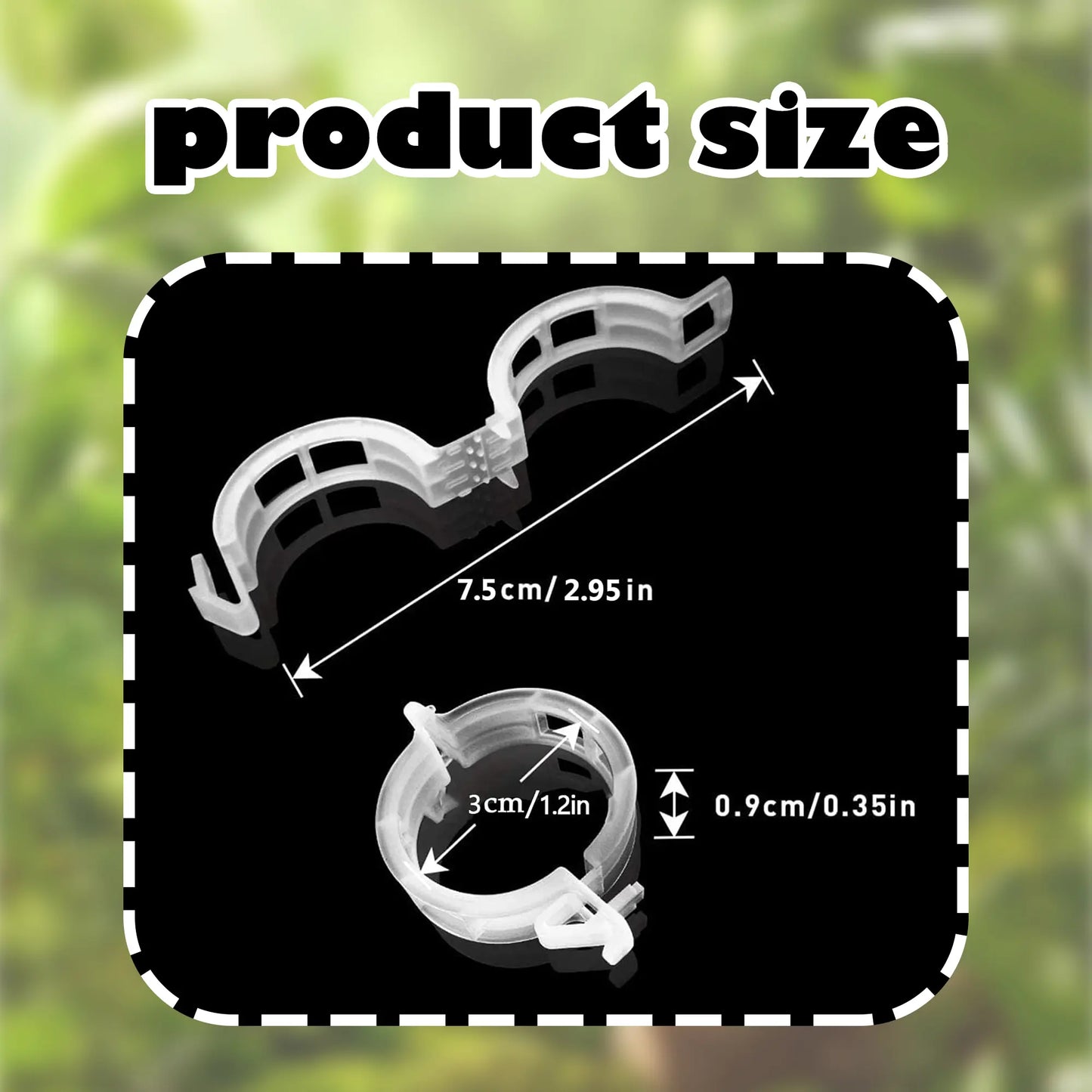 100 Count Plant Support Clips for Upright Growth of Tomato and Grape Vines - White Plastic Trellis Clips for Vegetables