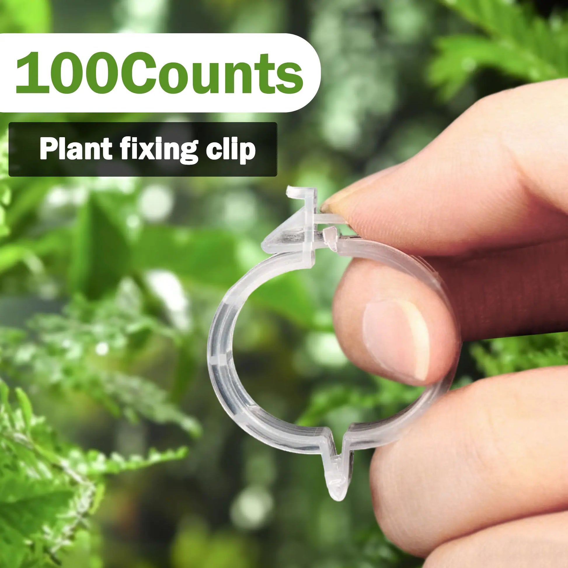 100 Count Plant Support Clips for Upright Growth of Tomato and Grape Vines - White Plastic Trellis Clips for Vegetables