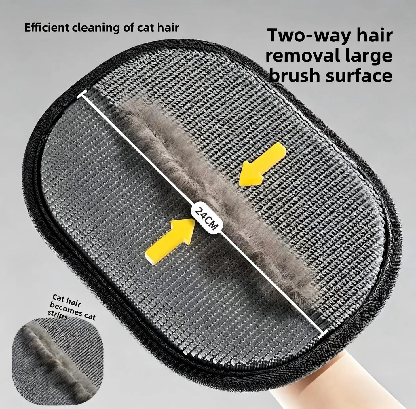 Electrostatic Pet Hair Remover Gloves - Two-Way Brush for Efficient Grooming and Cleaning of Cat and Dog Hair from Furniture, Carpets, and Car Seats - Reusable and Eco-Friendly Solution