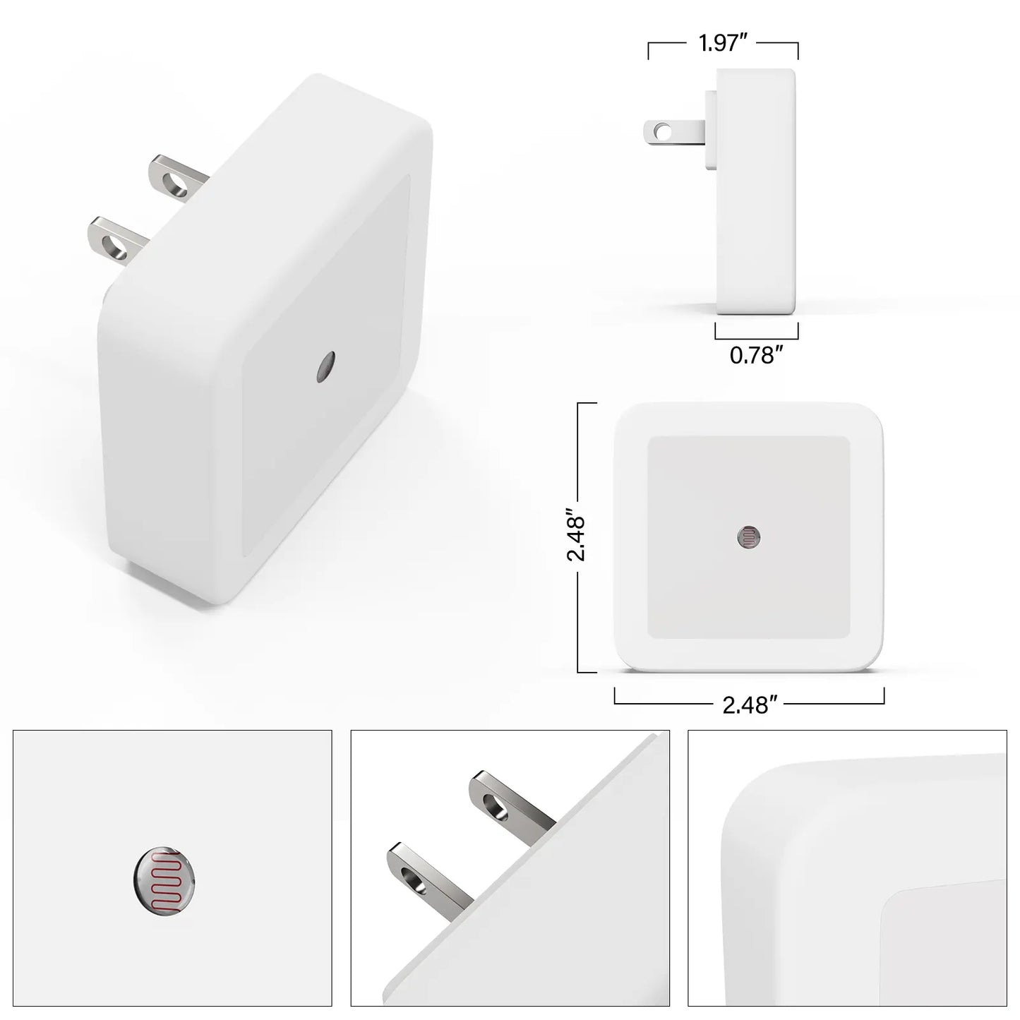 LED Night Lights Plug-In, 6-Pack Dusk to Dawn Warm White Night Lighting for Bedroom, Bathroom, and Hallway