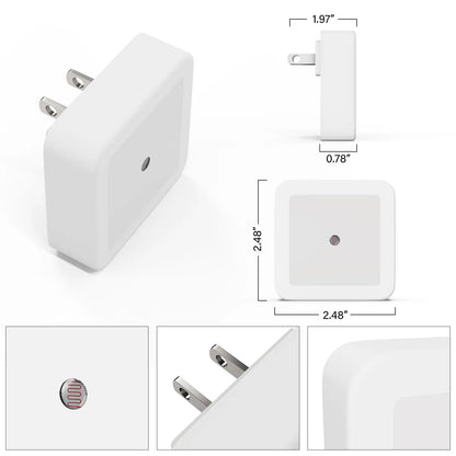 LED Night Lights Plug-In, 6-Pack Dusk to Dawn Warm White Night Lighting for Bedroom, Bathroom, and Hallway