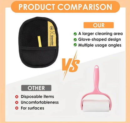 Electrostatic Pet Hair Remover Gloves - Two-Way Brush for Efficient Grooming and Cleaning of Cat and Dog Hair from Furniture, Carpets, and Car Seats - Reusable and Eco-Friendly Solution
